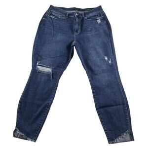 Judy Blue - Womens Jeans - 18W - Blue Denim Skinny Fit - Distressed Skinny Fit